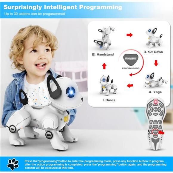Remote Control Robot Dog Toy, RC Dog Programmable Smart Interactive Robotic - Picture 3 of 7